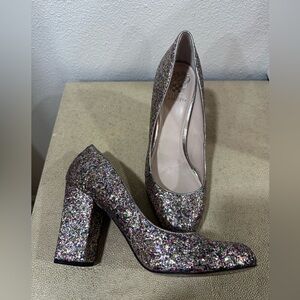 Vince Camuto Multicolor Glitter Block Heel Pumps – Size 11M